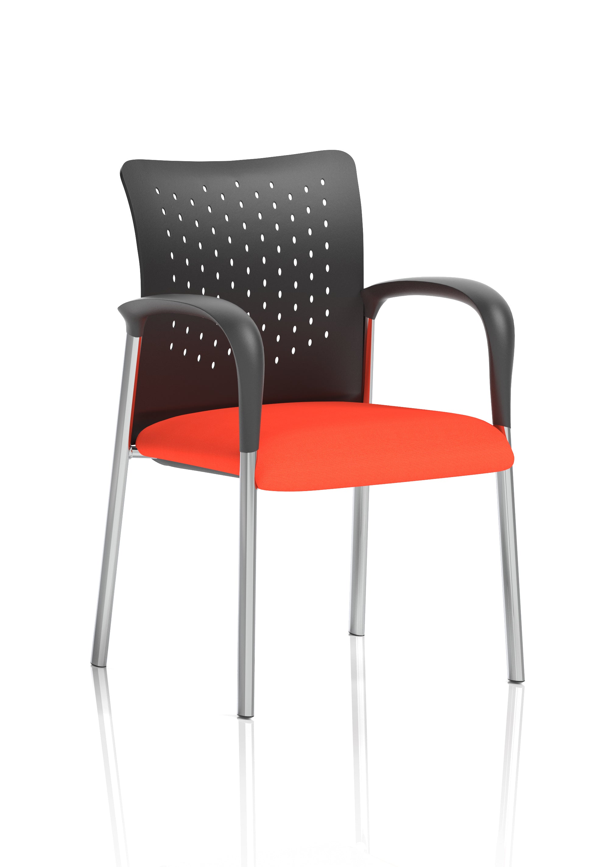 Academy Visitor With Arms Nylon Back Bespoke Colour Seat Tabasco Orange
