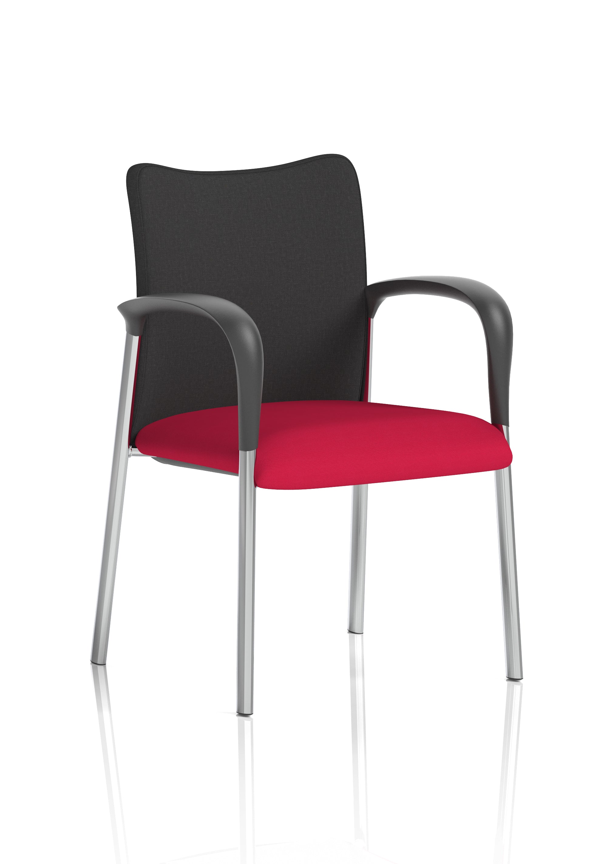 Academy Visitor With Arms Black Fabric Back Bespoke Colour Seat Bergamot Cherry