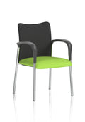 Academy Visitor With Arms Black Fabric Back Bespoke Colour Seat Myrrh Green