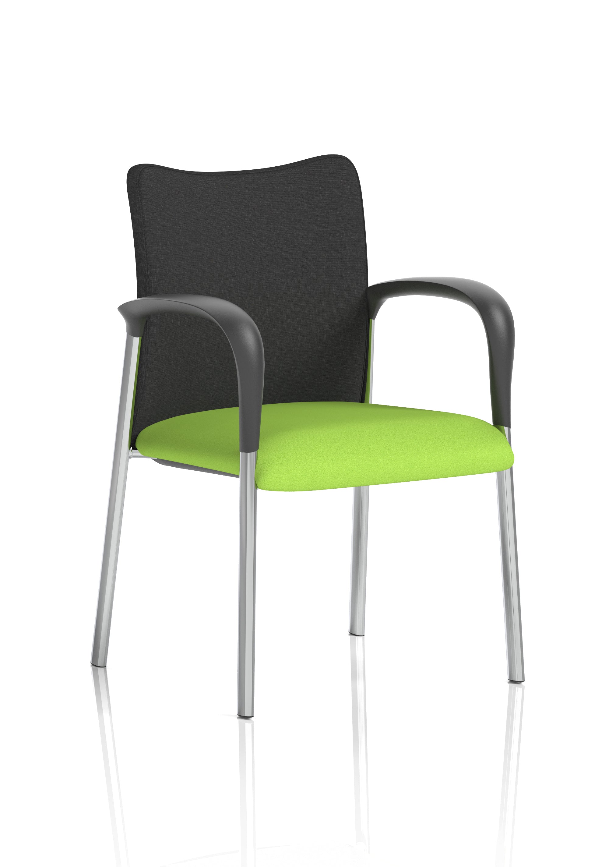 Academy Visitor With Arms Black Fabric Back Bespoke Colour Seat Myrrh Green