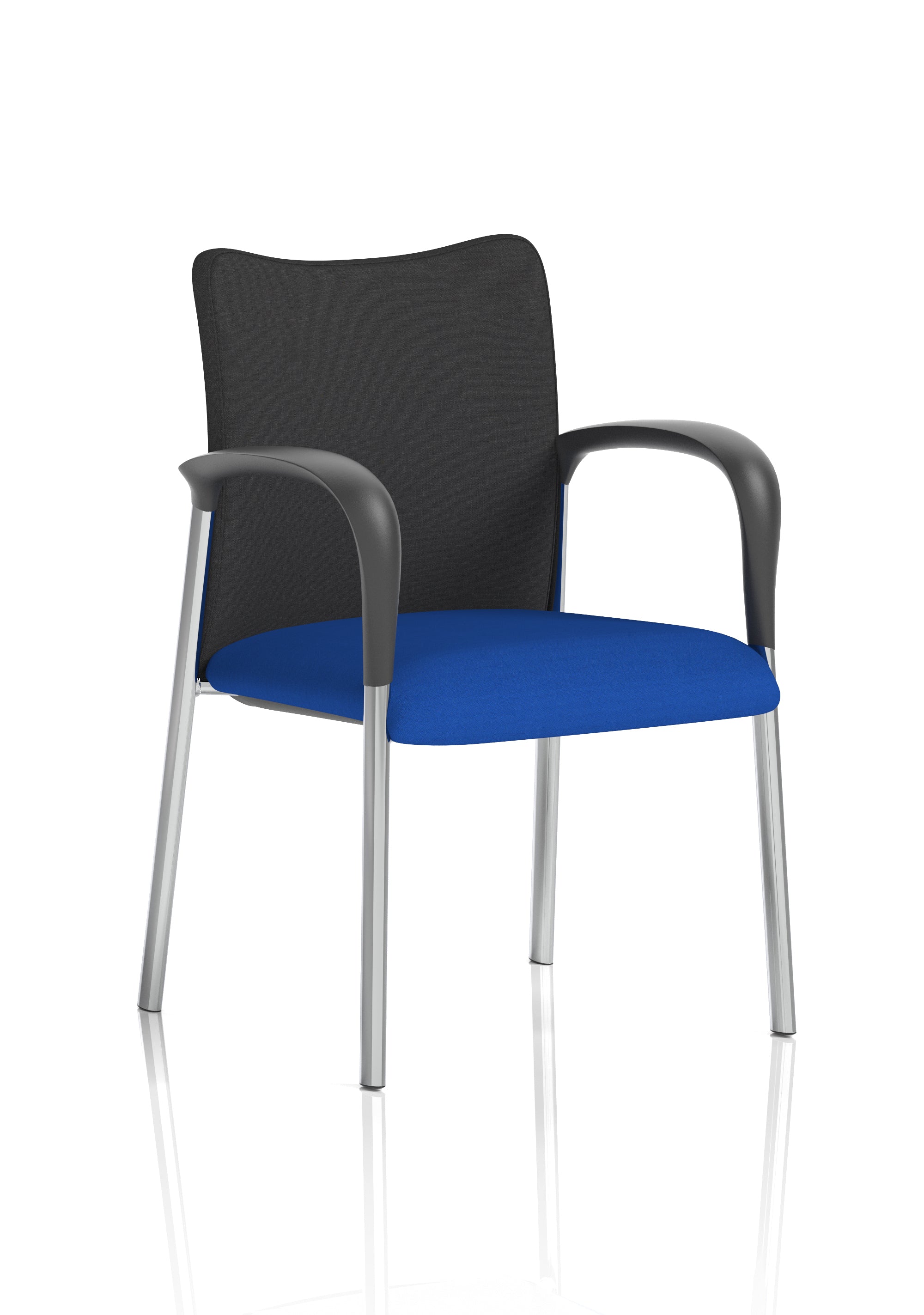 Academy Visitor With Arms Black Fabric Back Bespoke Colour Seat Stevia Blue