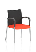 Academy Visitor With Arms Black Fabric Back Bespoke Colour Seat Tabasco Orange