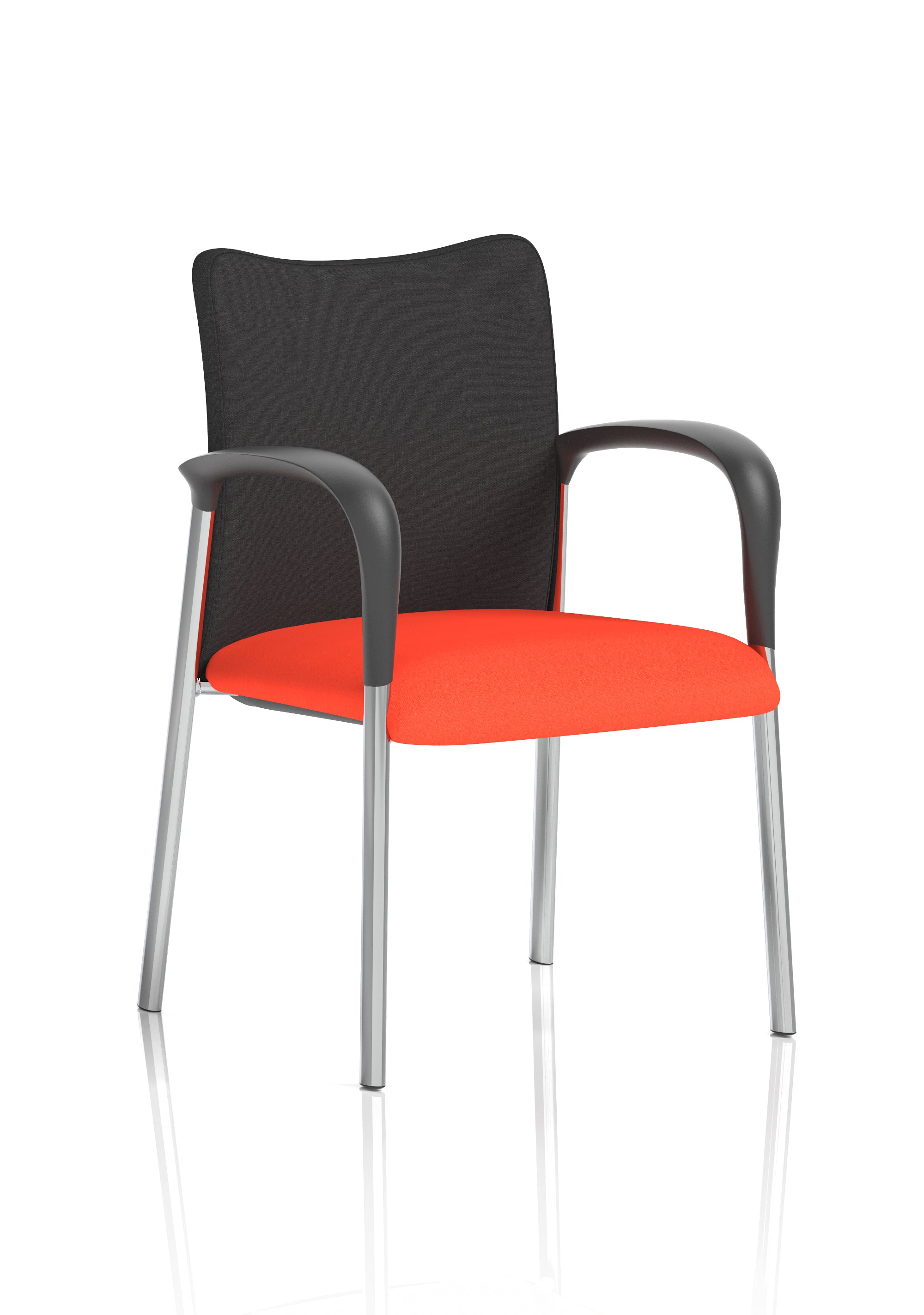 Academy Visitor With Arms Black Fabric Back Bespoke Colour Seat Tabasco Orange