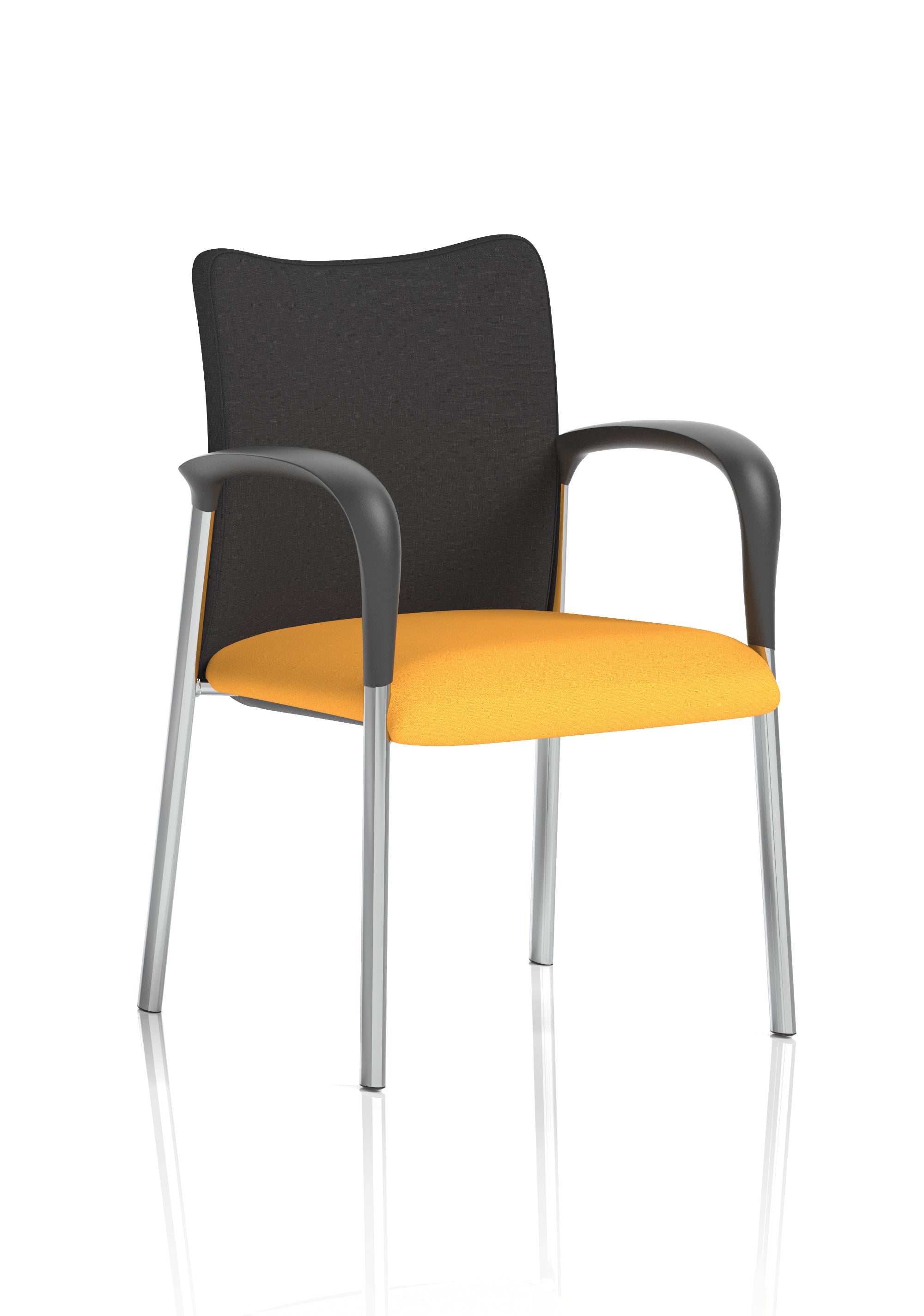 Academy Visitor With Arms Black Fabric Back Bespoke Colour Seat Senna Yellow