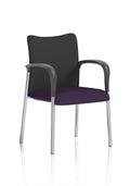 Academy Visitor With Arms Black Fabric Back Bespoke Colour Seat Tansy Purple