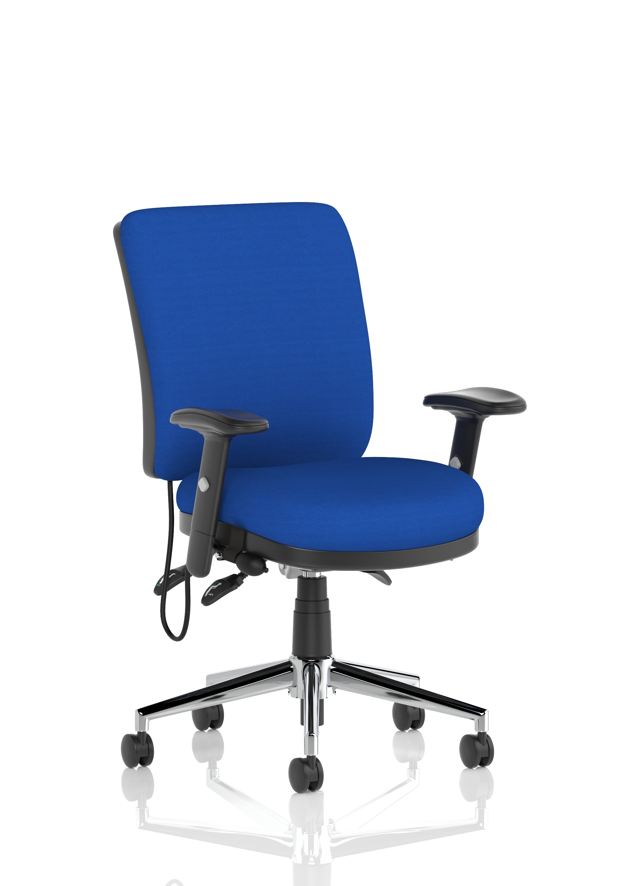 Chiro Medium Back (Adjustable Arms) Bespoke Colour Back and Seat Stevia Blue