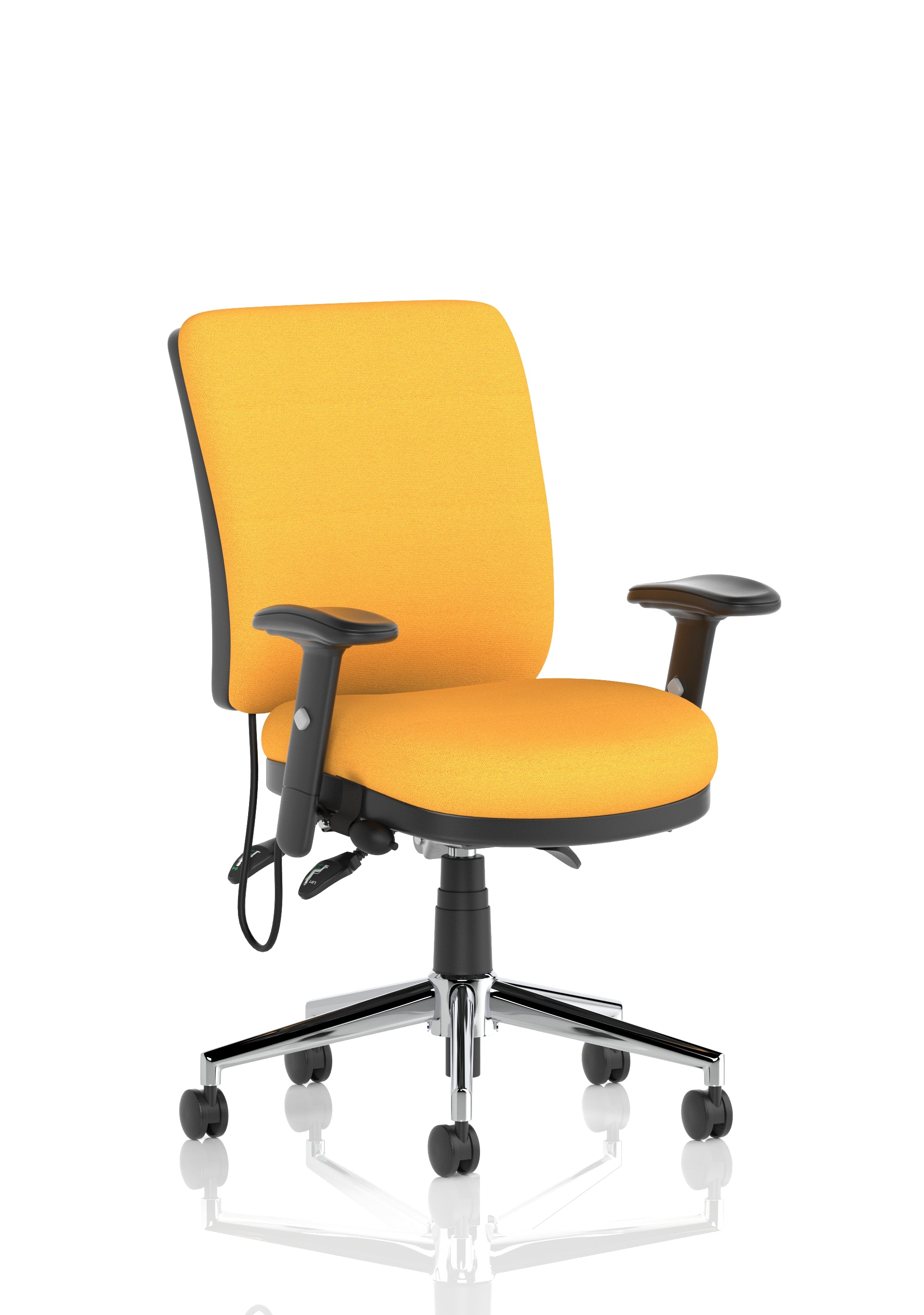 Chiro Medium Back (Adjustable Arms) Bespoke Colour Back and Seat Senna Yellow