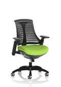 Flex Task Operator Chair Black Frame Black Back Myrrh Green