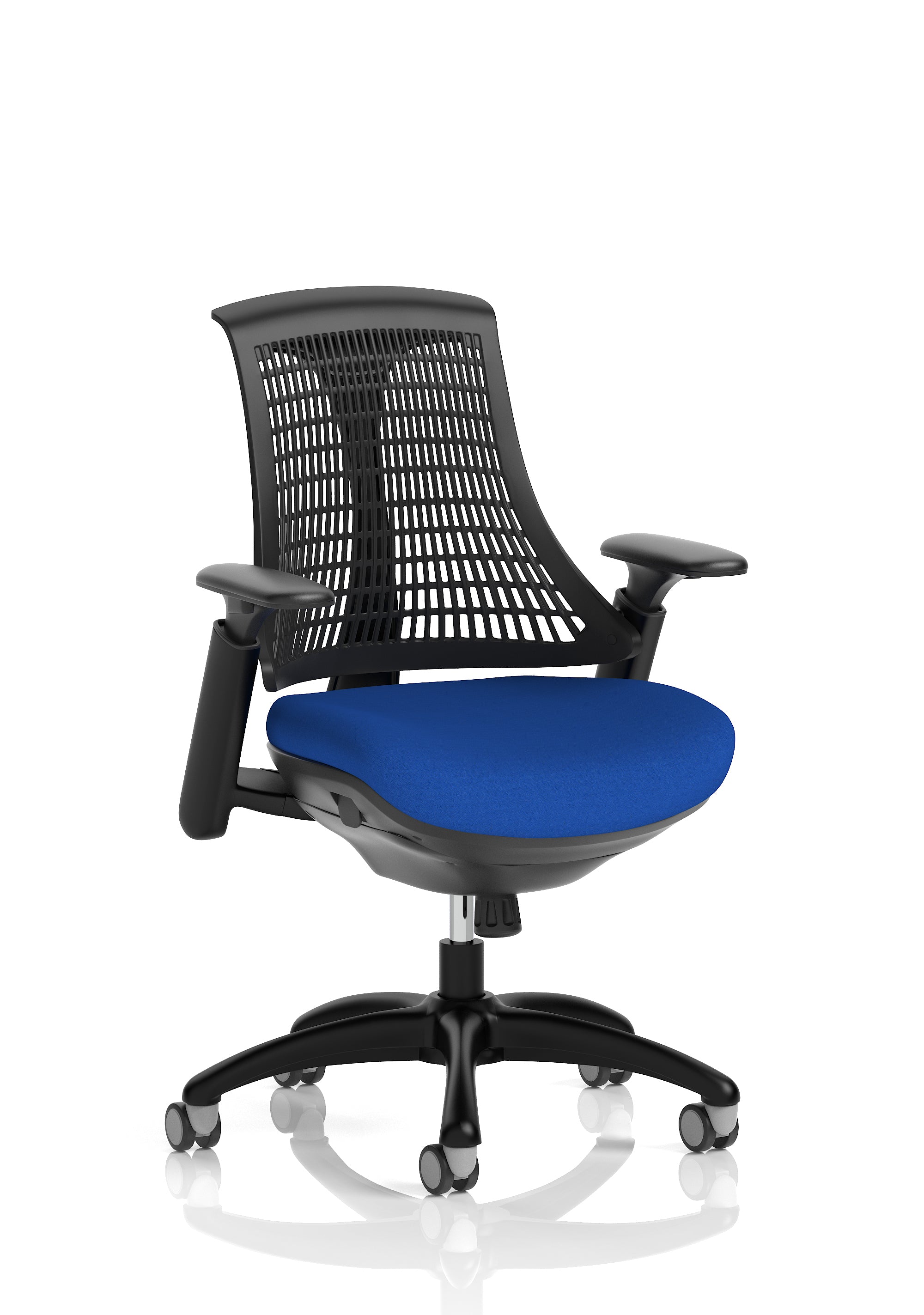 Flex Task Operator Chair Black Frame Black Back Stevia Blue
