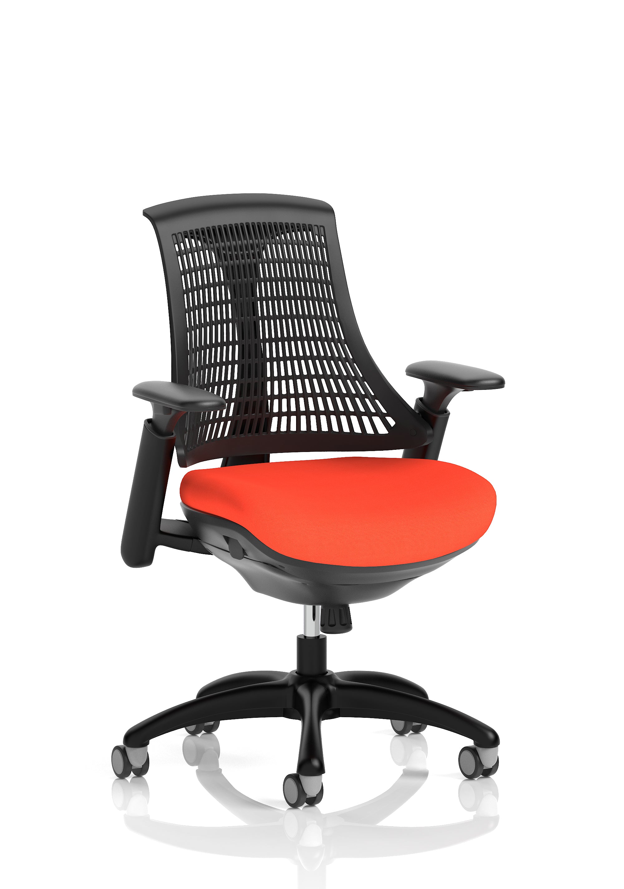Flex Task Operator Chair Black Frame Black Back Tabasco Orange