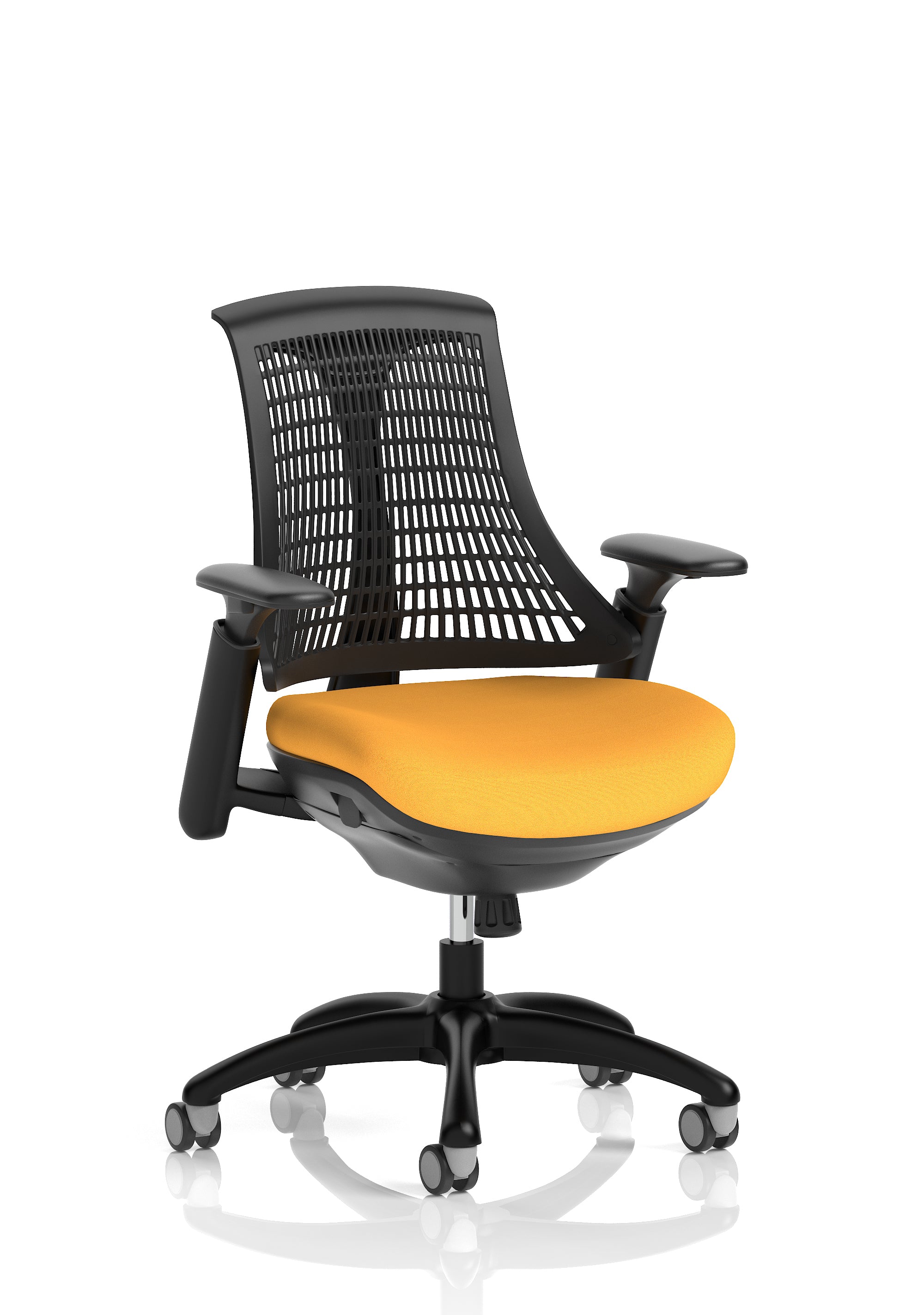 Flex Task Operator Chair Black Frame Black Back Senna Yellow