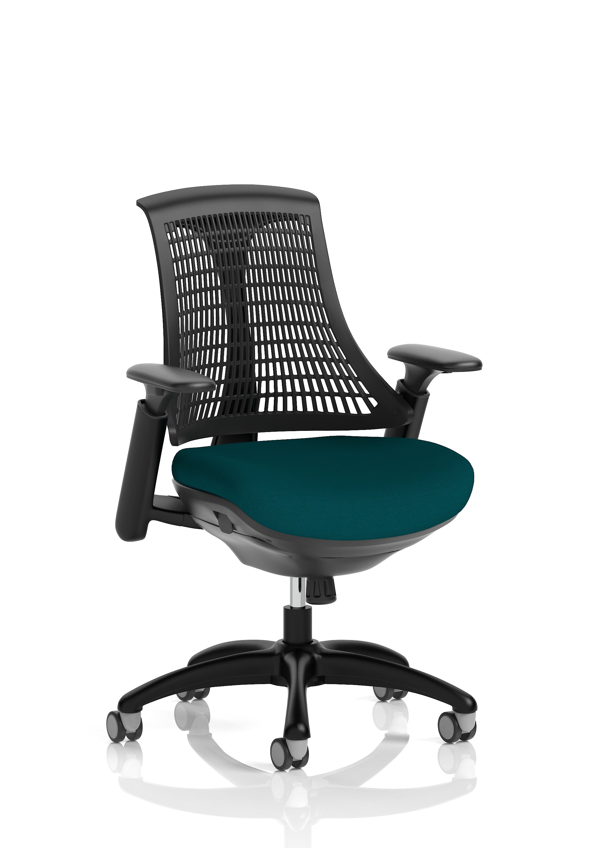 Flex Task Operator Chair Black Frame Black Back Maringa Teal