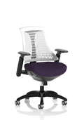 Flex Task Operator Chair Black Frame White Back Tansy Purple
