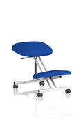 Kneeling Stool Silver Frame Bespoke Colour Stevia Blue