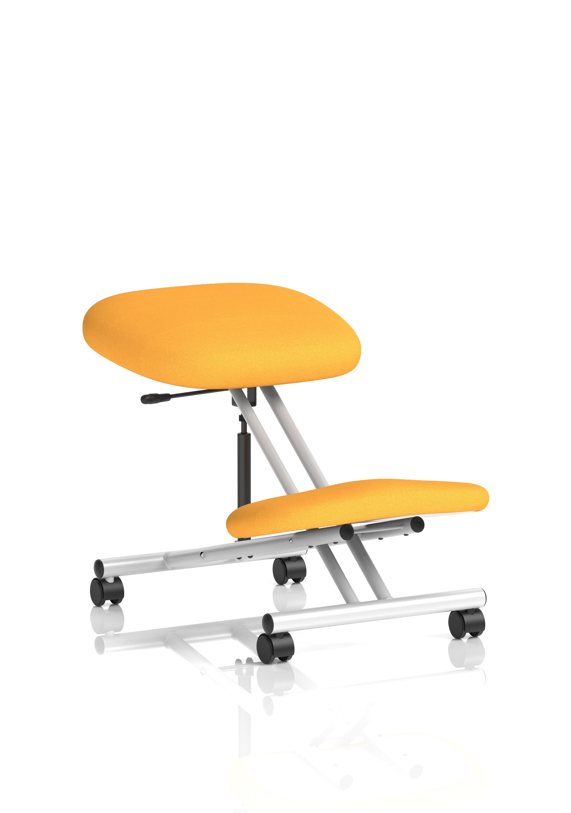 Kneeling Stool Silver Frame Bespoke Colour Senna Yellow
