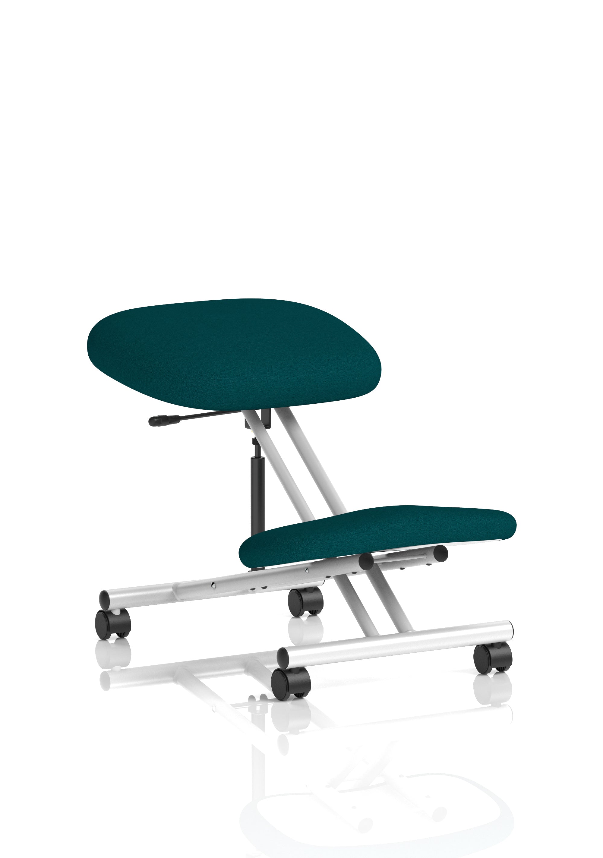 Kneeling Stool Silver Frame Bespoke Colour Maringa Teal
