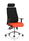 Onyx Ergo Posture Chair (Adjustable Arms) (With Headrest) Tabasco Orange