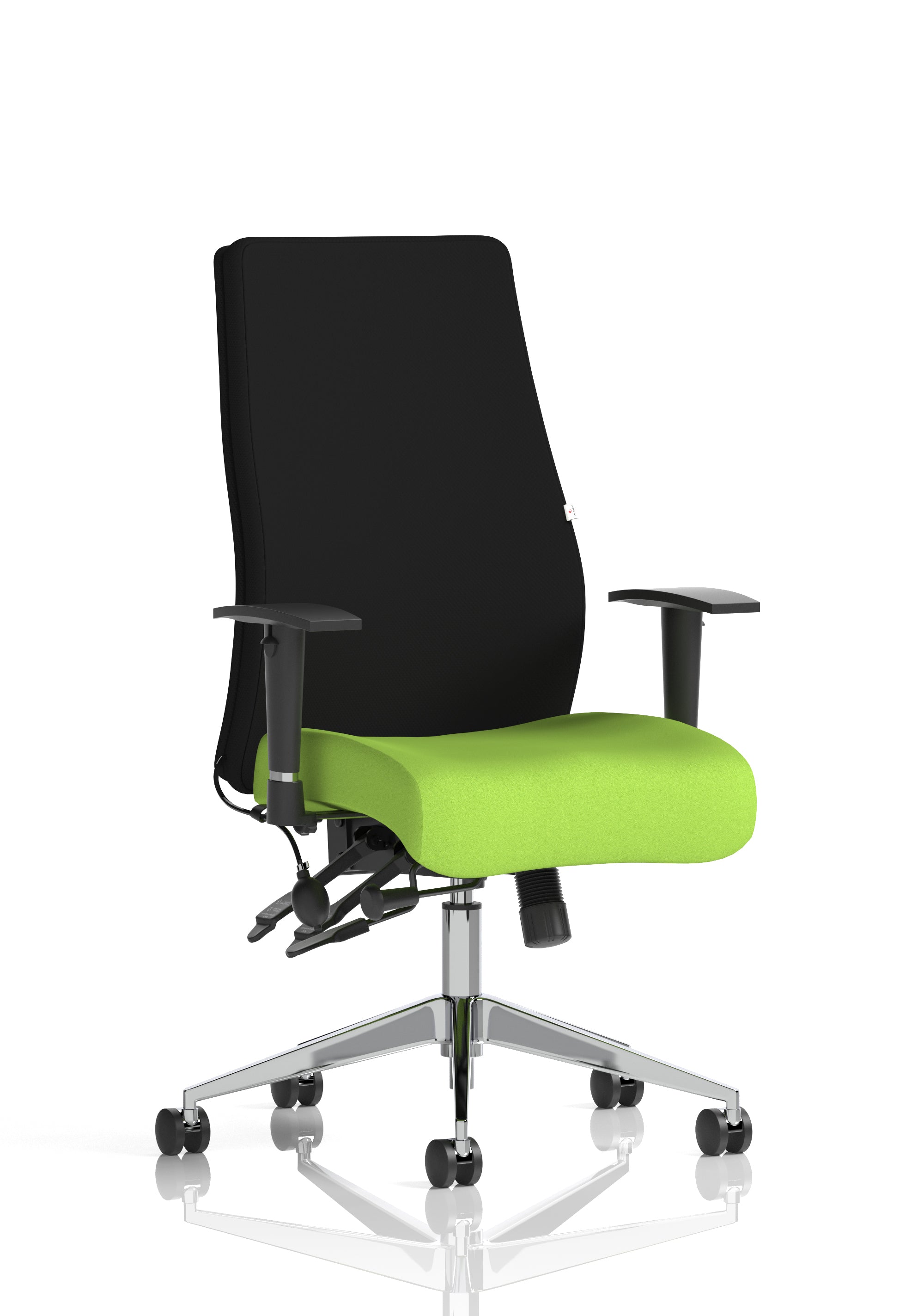 Onyx Ergo Posture Chair With Height Adjustable Arms Without Headrest Bespoke Colour Seat Myrrh Green