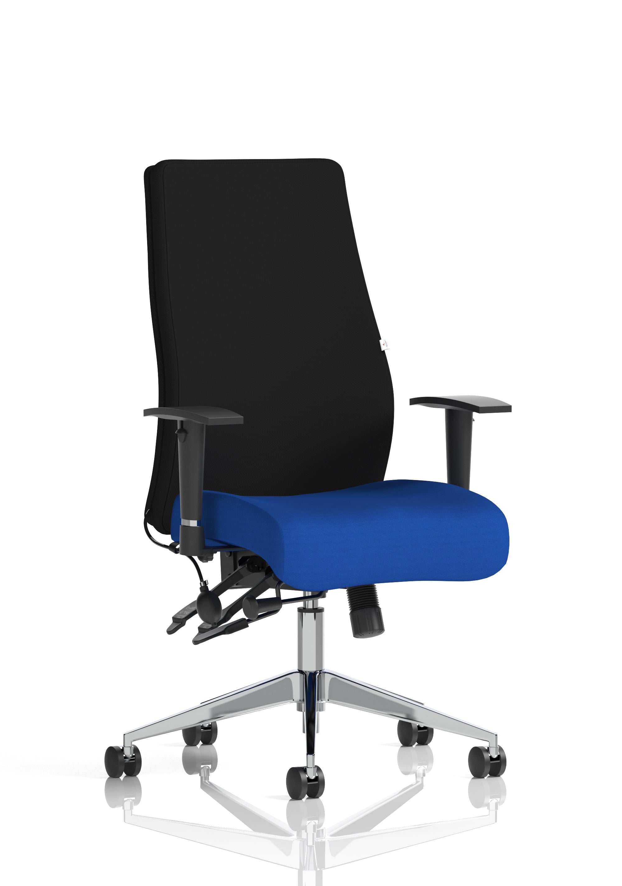Onyx Ergo Posture Chair With Height Adjustable Arms Without Headrest Bespoke Colour Seat Stevia Blue