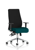 Onyx Ergo Posture Chair With Height Adjustable Arms Without Headrest Bespoke Colour Seat Maringa Teal