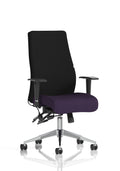 Onyx Ergo Posture Chair With Height Adjustable Arms Without Headrest Bespoke Colour Seat Tansy Purple