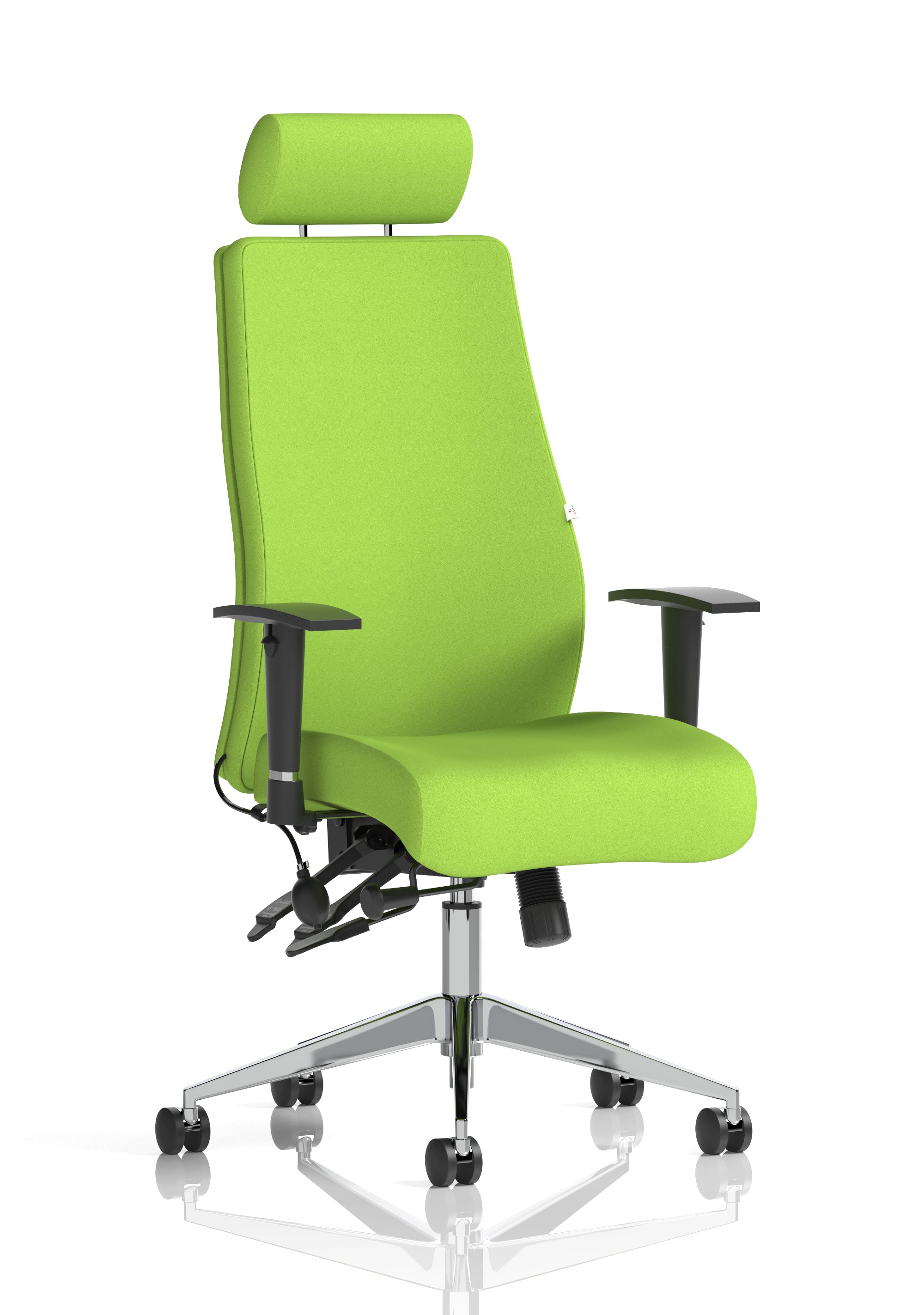 Onyx Ergo Posture Chair (Adjustable Arms) (With Headrest) (Back & Seat) Myrrh Green