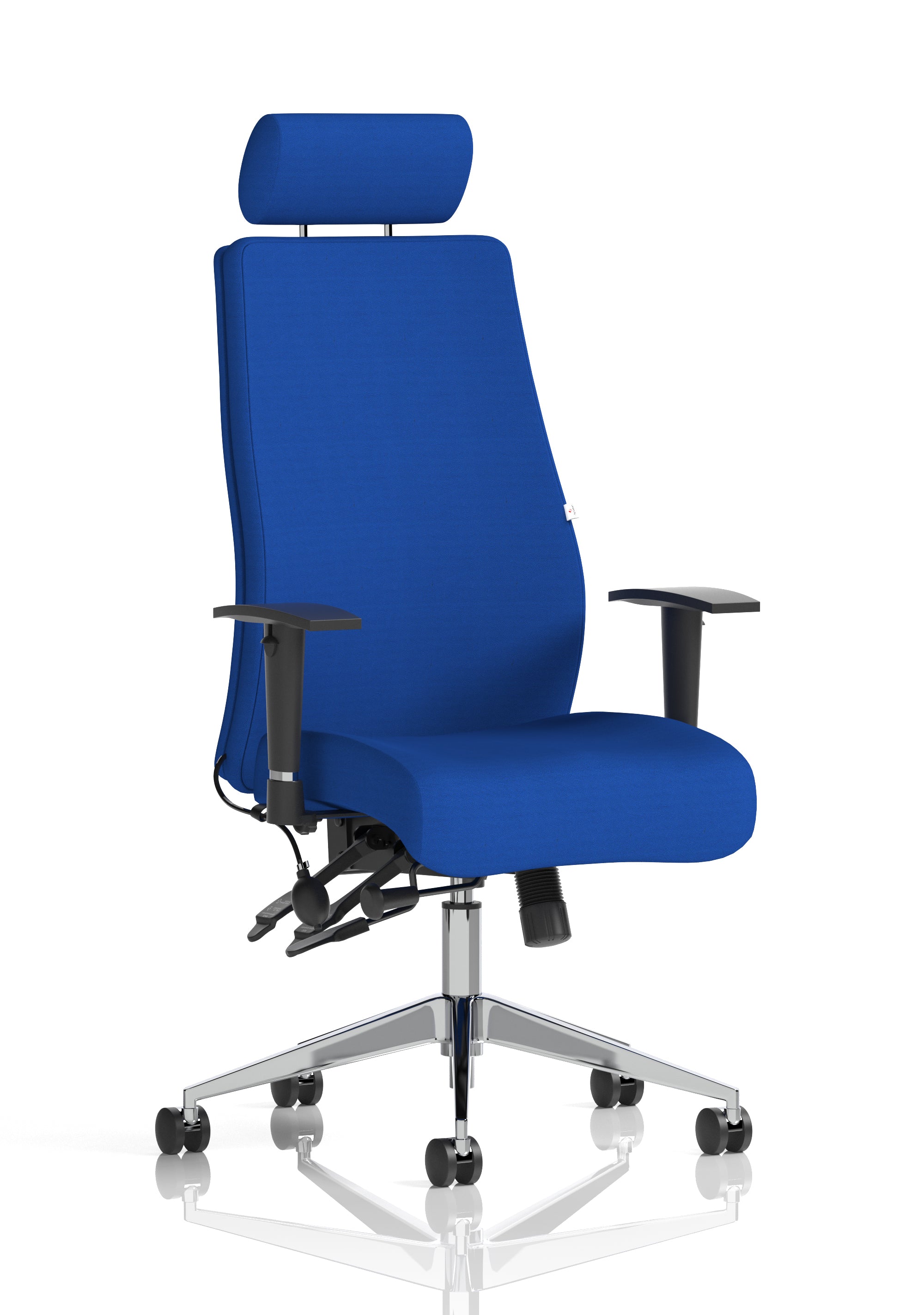 Onyx Ergo Posture Chair (Adjustable Arms) (With Headrest) (Back & Seat) Stevia Blue