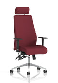 Onyx Ergo Posture Chair (Adjustable Arms) (With Headrest) (Back & Seat) Ginseng Chilli