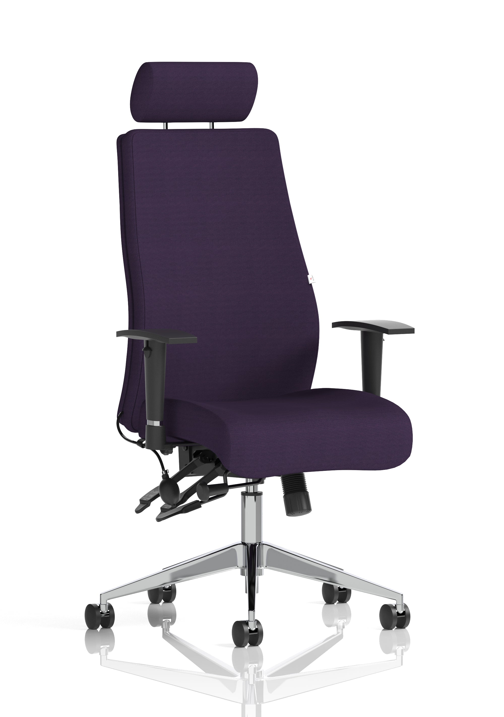Onyx Ergo Posture Chair (Adjustable Arms) (With Headrest) (Back & Seat) Tansy Purple