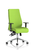 Onyx Ergo Posture Chair With Height Adjustable Arms Without Headrest Bespoke Colour Back And Seat Myrrh Green