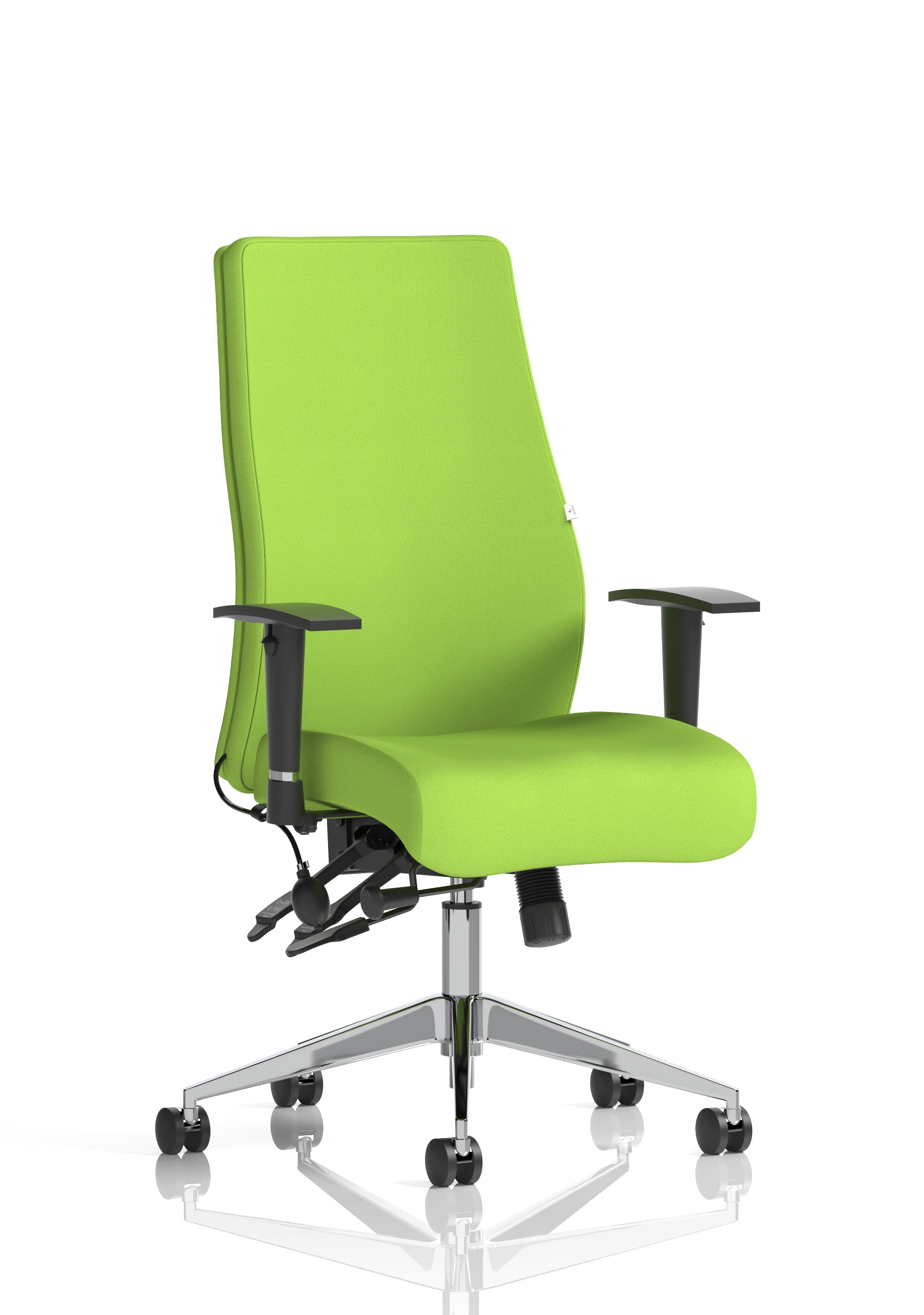 Onyx Ergo Posture Chair With Height Adjustable Arms Without Headrest Bespoke Colour Back And Seat Myrrh Green
