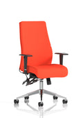 Onyx Ergo Posture Chair With Height Adjustable Arms Without Headrest Bespoke Colour Back And Seat Tabasco Orange