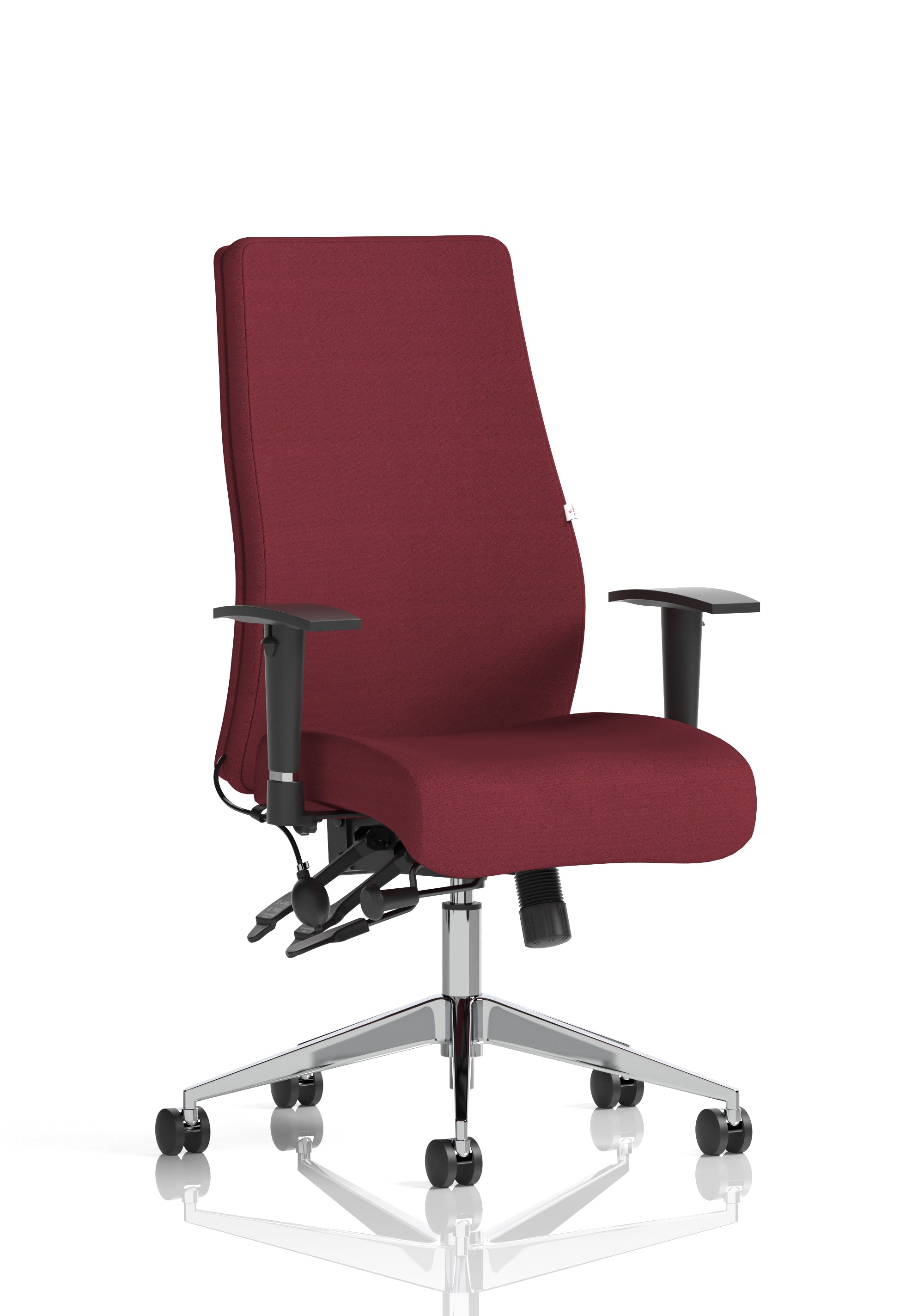 Onyx Ergo Posture Chair With Height Adjustable Arms Without Headrest Bespoke Colour Back And Seat Ginseng Chilli