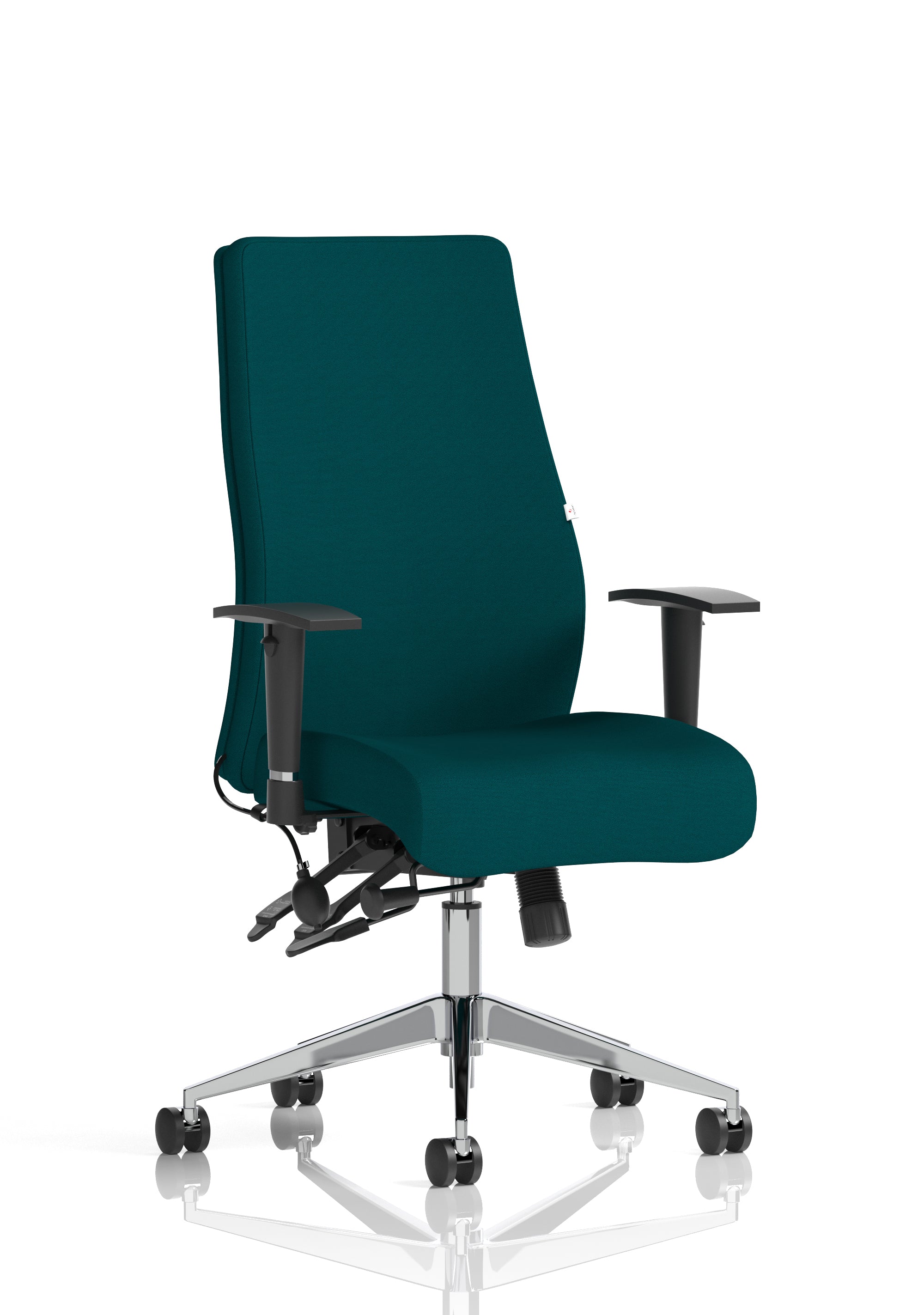 Onyx Ergo Posture Chair With Height Adjustable Arms Without Headrest Bespoke Colour Back And Seat Maringa Teal