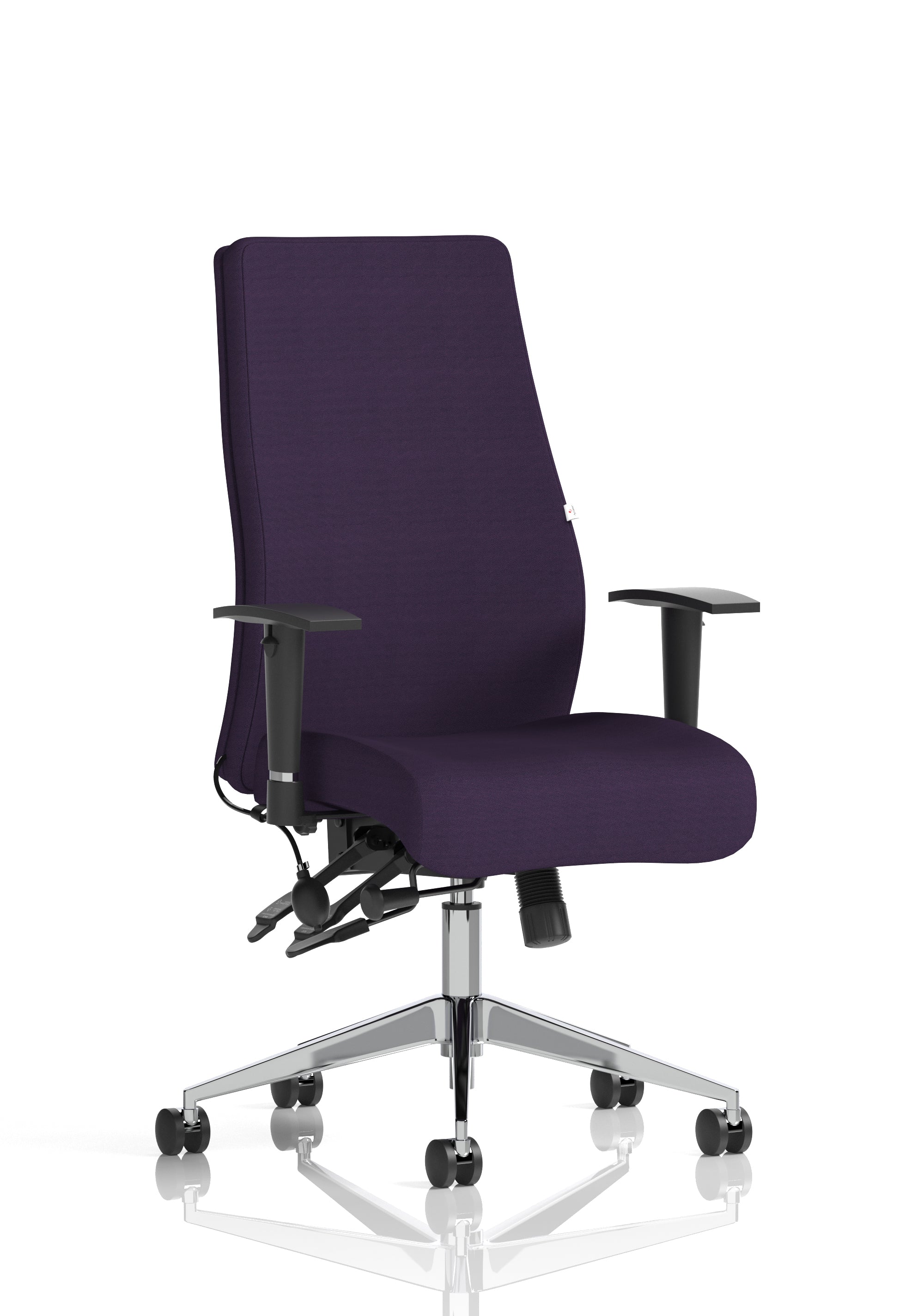 Onyx Ergo Posture Chair With Height Adjustable Arms Without Headrest Bespoke Colour Back And Seat Tansy Purple