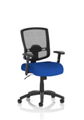 Portland Task Operator Chair Mesh Back (Adjustable Arms) Stevia Blue