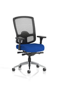Regent High Mesh Back Ergonomic Task Operator Office Chair With Height Adjustable Arms Bespoke Colour Seat Stevia Blue