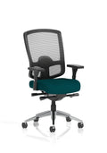 Regent High Mesh Back Ergonomic Task Operator Office Chair With Height Adjustable Arms Bespoke Colour Seat Maringa Teal