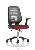 Relay Task Operator Chair Silver Back With Folding Arms Bespoke Colour Ginseng Chilli