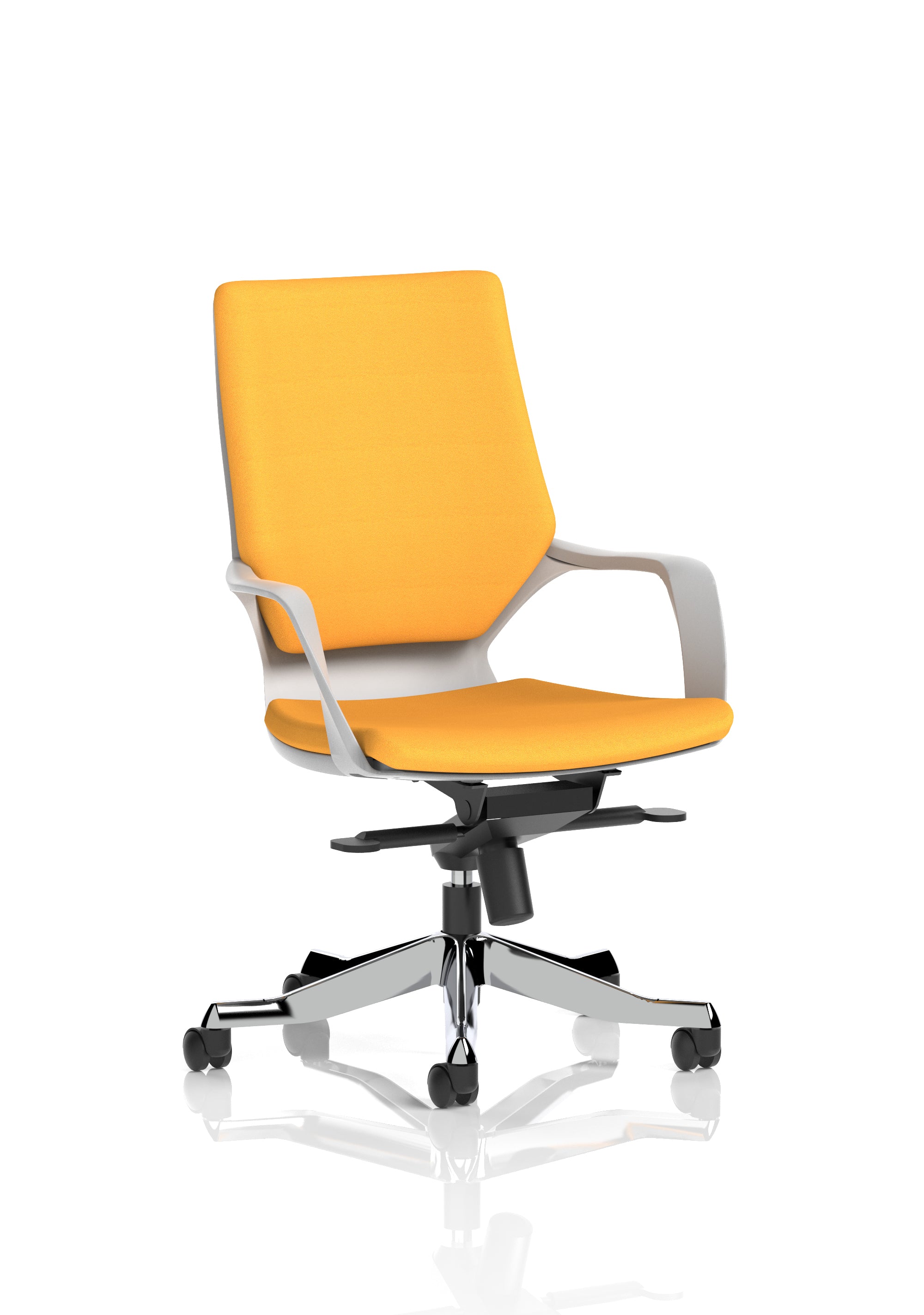 Xenon Executive White Shell Medium Back (Back & Seat) Senna Yellow