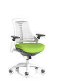 Flex Task Operator Chair White Frame White Back Myrrh Green