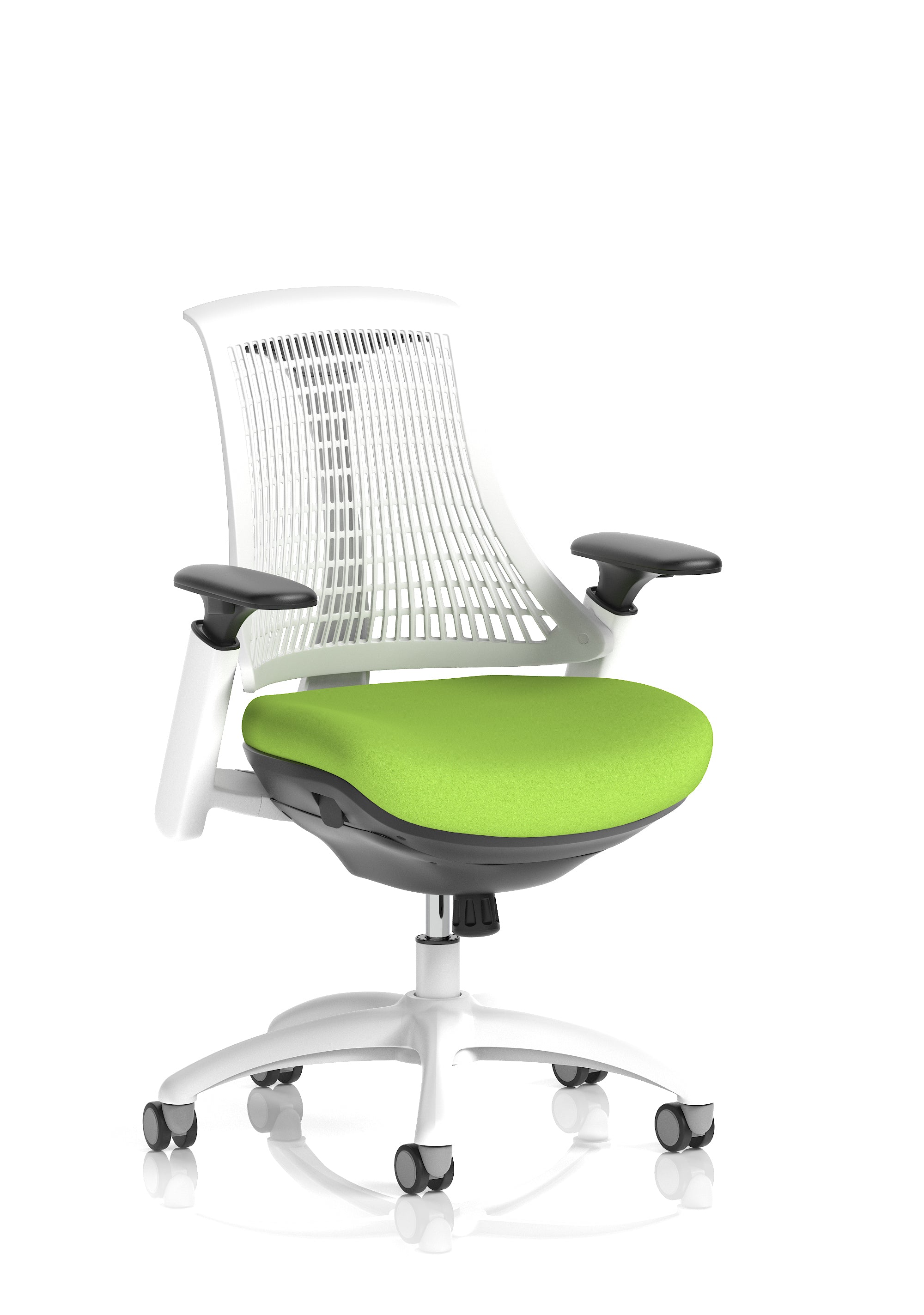 Flex Task Operator Chair White Frame White Back Myrrh Green