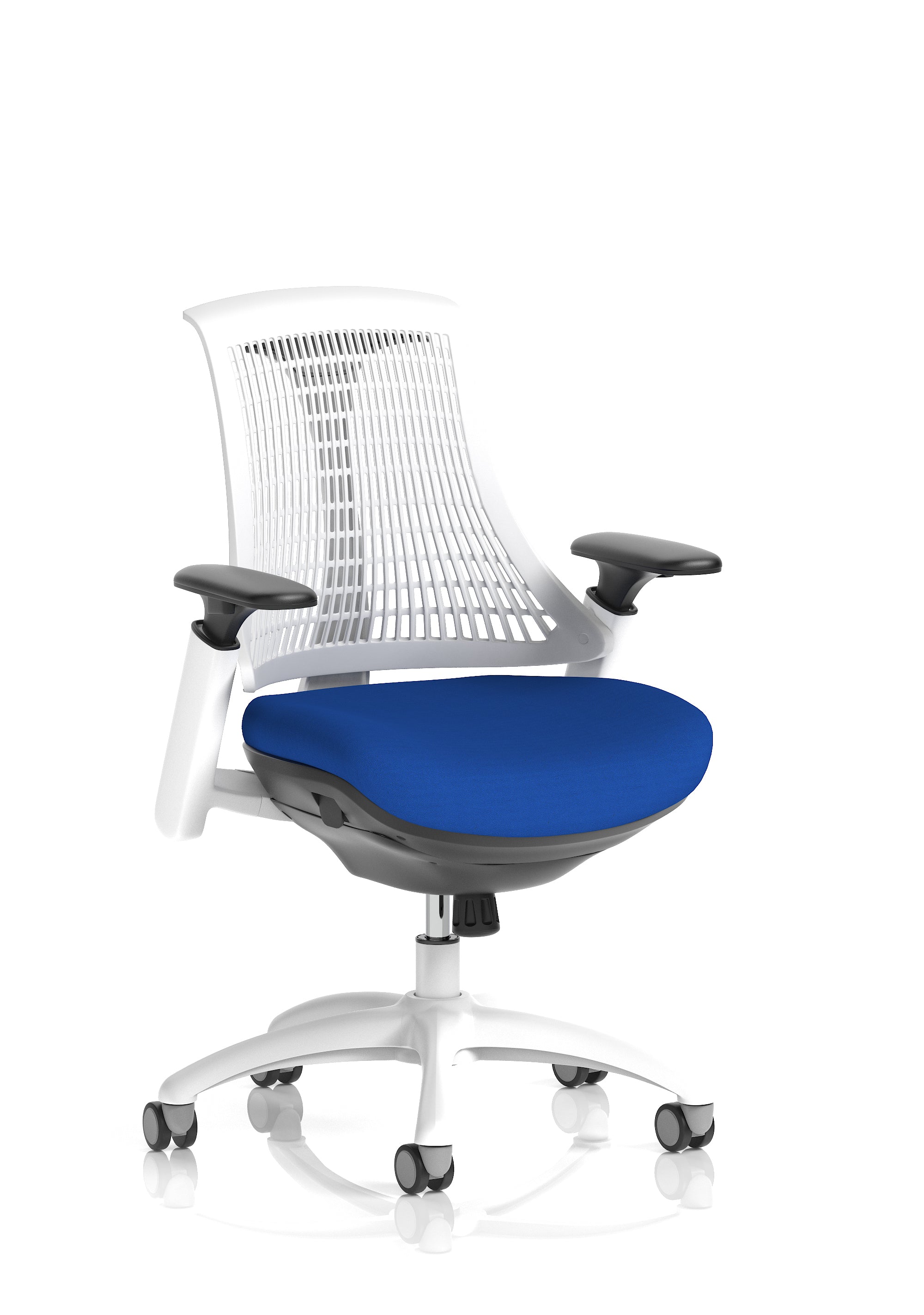 Flex Task Operator Chair White Frame White Back Stevia Blue