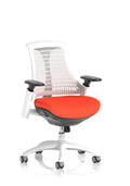 Flex Task Operator Chair White Frame White Back Tabasco Orange