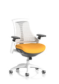 Flex Task Operator Chair White Frame White Back Senna Yellow
