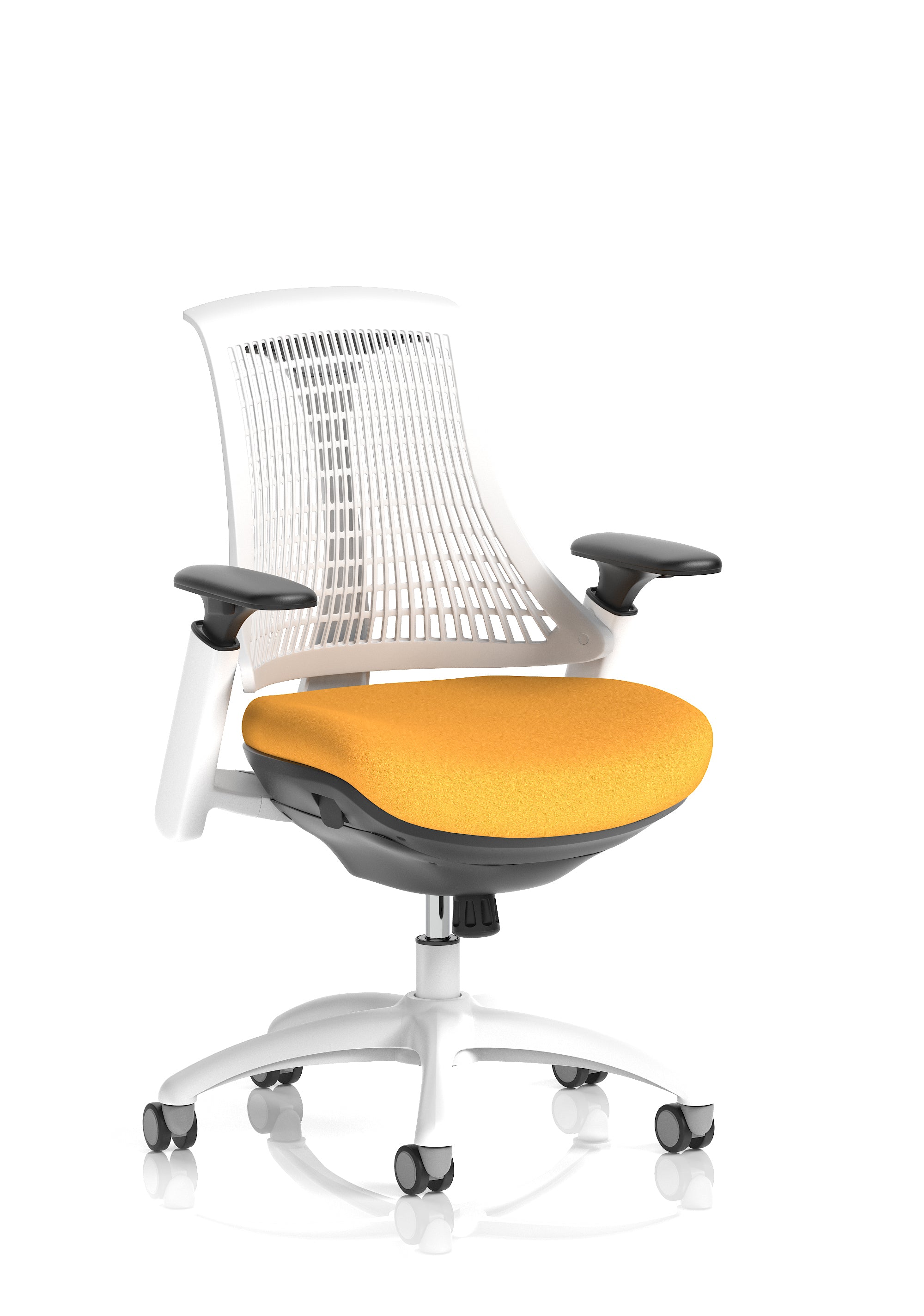 Flex Task Operator Chair White Frame White Back Senna Yellow