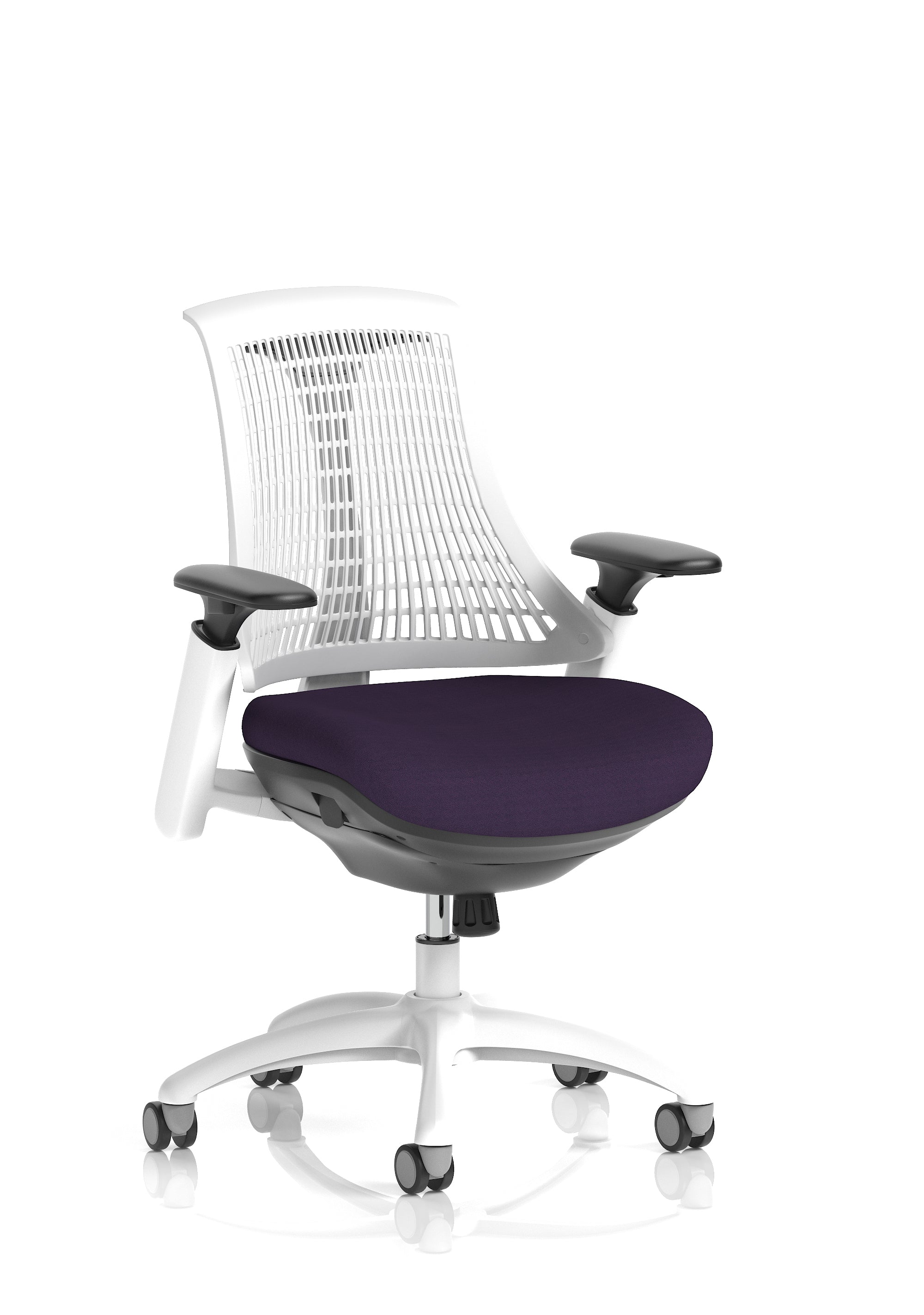 Flex Task Operator Chair White Frame White Back Tansy Purple