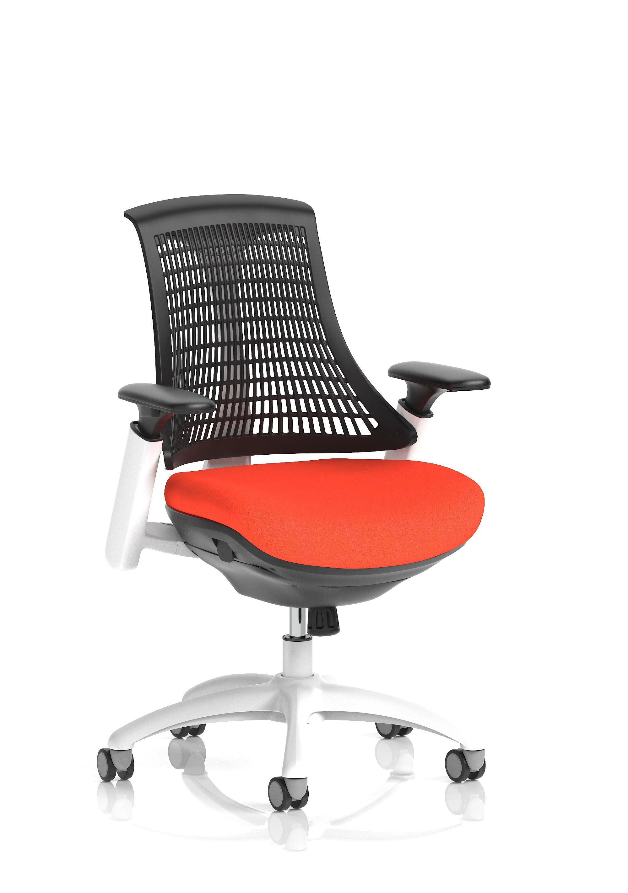 Flex Task Operator Chair White Frame Black Back Tabasco Orange