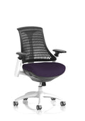 Flex Task Operator Chair White Frame Black Back Tansy Purple