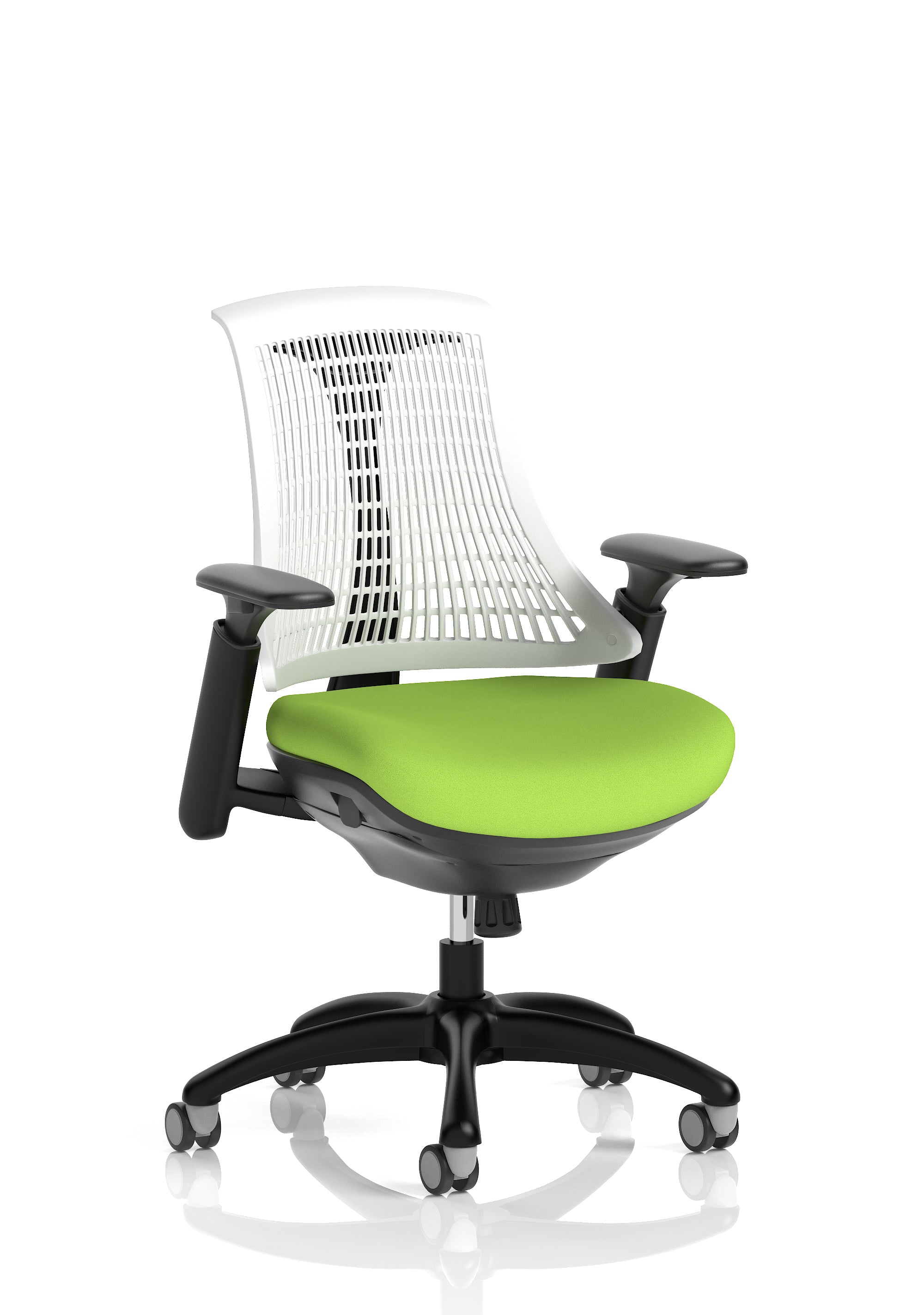Flex Task Operator Chair Black Frame White Back Myrrh Green